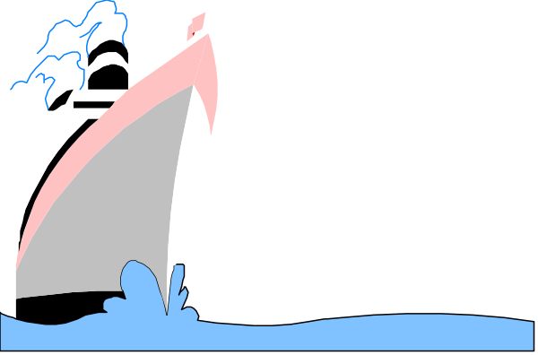 The image shows a black and white cartoon of two boats on water with waves around them; there is no text present in this clip-art illustration.