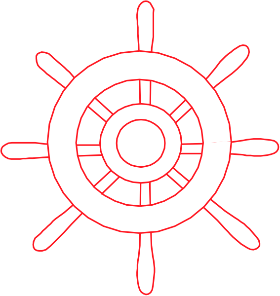 The image shows a black and white illustration of two compass roses with red lines indicating direction on either side; there is no text present in this clip-art graphic.