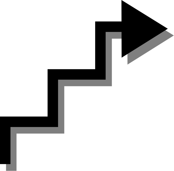 The image shows a simple black and white line drawing of stairs with no additional details provided about any other elements present within it.