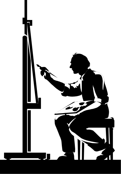 The black and white photo shows a person sitting on an object that resembles a chair with their legs crossed atop it in front of what appears to be another similar item behind them.