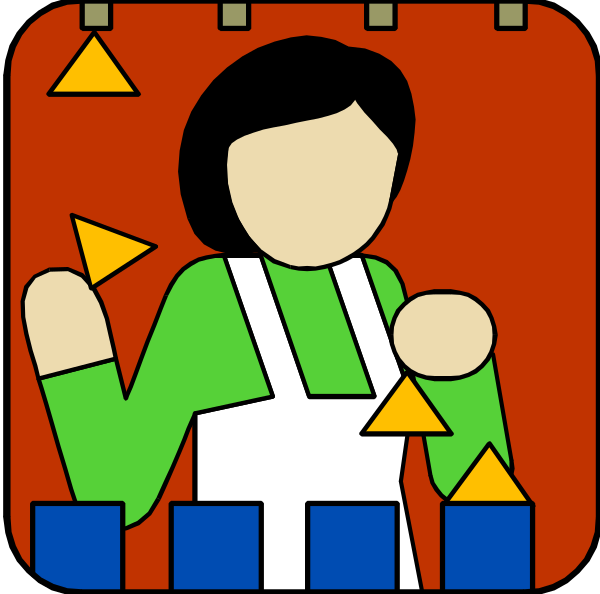 The illustration shows a woman with an apron standing next to various chess pieces on what appears to be a game board background; she is gesturing towards them as if explaining something related to their arrangement.