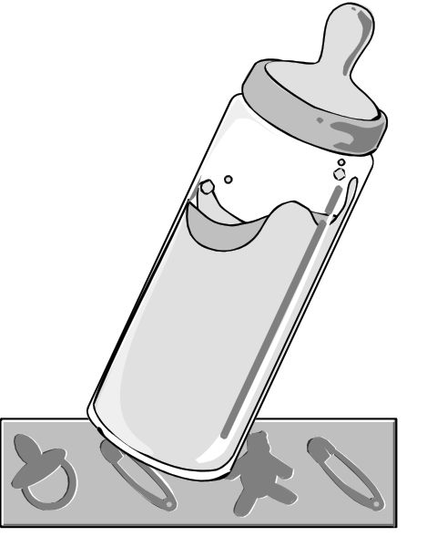 The black and white illustration shows a bottle of wine with its corkscrew on top next to some tools that appear to be related to opening bottles: a small hammer-like tool for breaking off caps, two screwdrivers (one flathead), one possibly used as an opener or lever.