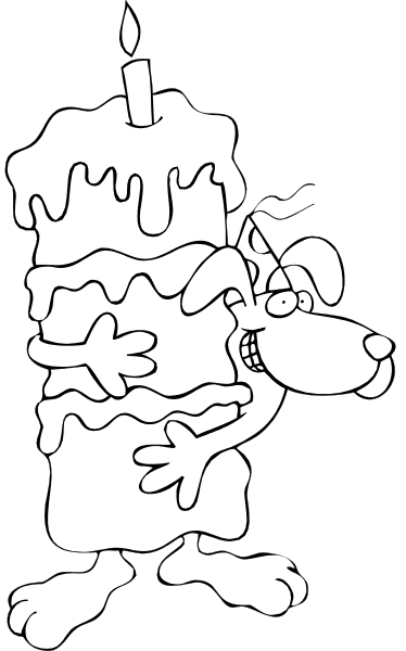 The black and white cartoon shows a cake with candles on it being blown out by an animated character that resembles Scooby-Doo in his detective outfit standing next to him.