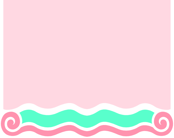 The image shows a pink banner with blue waves at its bottom edge on what appears to be an event poster for "The Great Wave of Kanagawa."