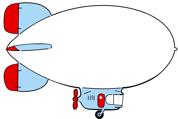 The image shows a cartoon of an airplane with two propellers flying through what appears to be space against a black background.