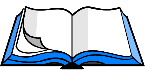 The image shows a book with an open cover revealing pages inside it against a grey background.