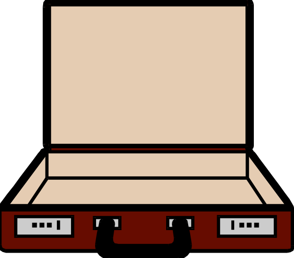 The image shows a cartoon of an open laptop with its screen facing upwards on what appears to be a desk surface against a dark background.