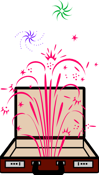 The image shows a fireworks display with confetti falling from above over what appears to be an open box on top of which there is text that reads "Happy Birthday."