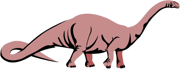 The image shows a cartoon of an allosaurus dinosaur standing upright on two legs with its mouth open as if roaring.