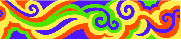 The image shows a colorful abstract design with swirling patterns on it.