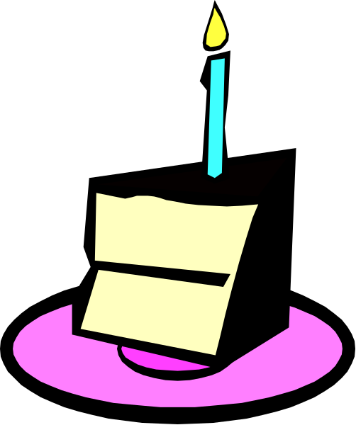 The image shows a candle on top of an envelope with a piece missing from it placed next to a cake that has only half left in its container.