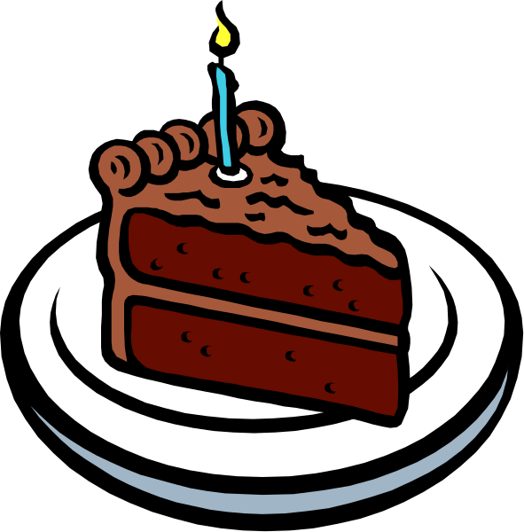 The image shows a slice of cake with candles on it placed on top of a white plate.