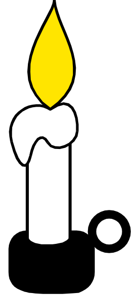 The image shows a candle with flames on top of it inside an enclosure that resembles a church window pane design against a black background.