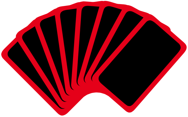 The red card with a spade symbol on it represents an ace of clubs from playing cards.