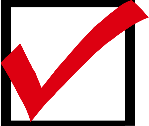 The image shows a red checkmark on top of an electronic device with text that reads "Voted."