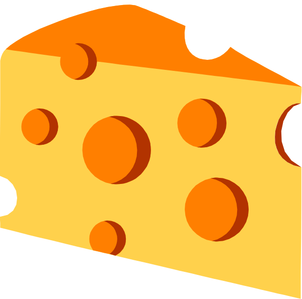 The image shows a slice of cheese pizza with pepperoni toppings on it placed inside an orange puzzle piece frame against a black background.