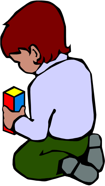 The image shows a cartoon of an animated character sitting on their knees with hands clasped together as if praying or in deep thought while looking down at something out of frame.