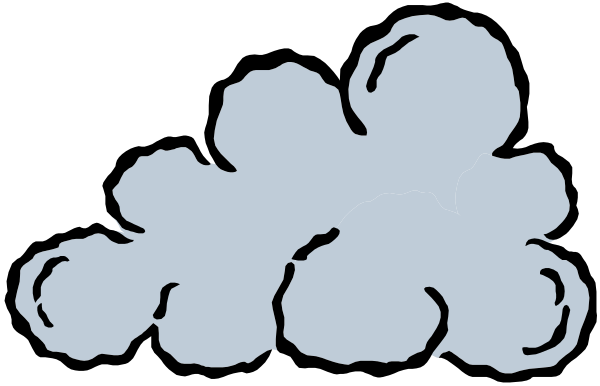 The image shows a black background with white clouds of various sizes scattered across it.