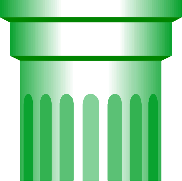 The image shows a green pillar with white stripes on it against an unseen background.