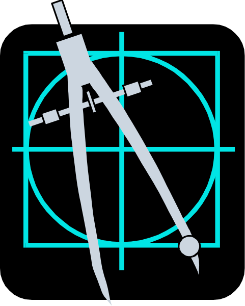 The black and white illustration shows a compass with an angle drawn on it inside what appears to be a target-like circle within another larger circular boundary that has concentric lines radiating from its center; there is also a protractor superimposed over this diagram, indicating measurement or surveying.