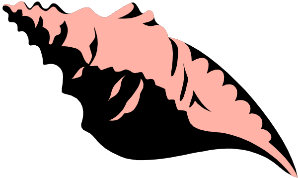 The image shows a pink leaf design with black outlines against a grey background.