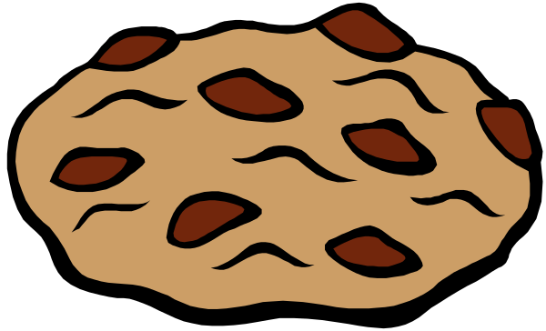 The image shows a cartoon of food with nuts on top next to an object that resembles a cookie crumb.