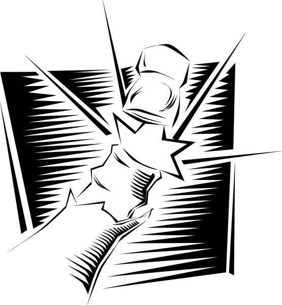 The image shows a simple line drawing of two rectangles with different shades of brown coloring on them against a black background.