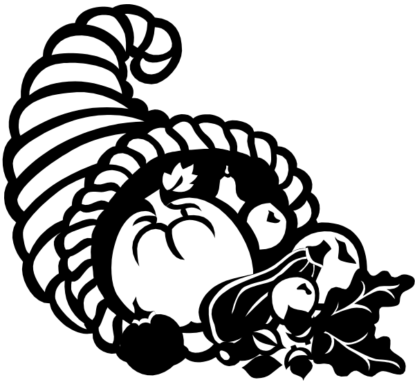 The image shows a cartoon depiction of an octopus with various fruits and vegetables on its body instead of tentacles; it is set against a black background.