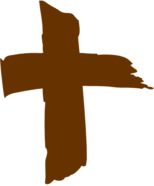 The image shows a cross with an irregular shape on it against a black background.