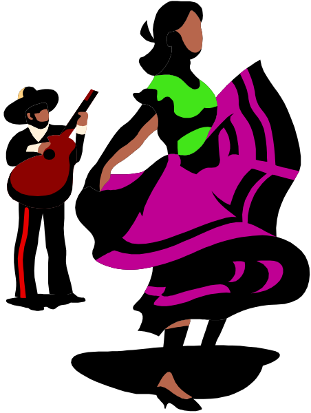 The image shows a person playing an instrument with their back to us; there is no text present on this clip-art photo.