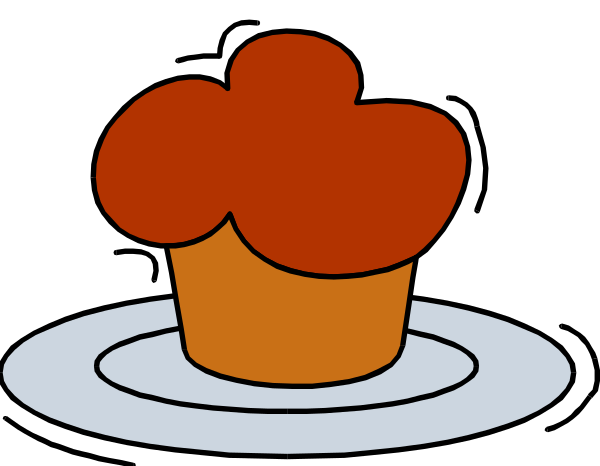 The image shows a cartoon of an explosion with two red hearts on either side atop it; there is also a small orange cupcake in front of the blast.