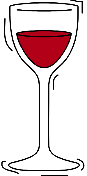 The image shows a glass of red wine on top of a white plate with two handles at either end.