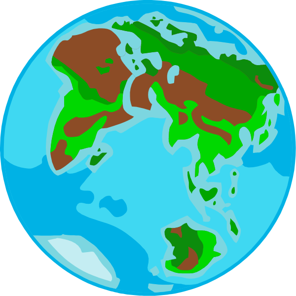 The image shows a stylized representation of Earth with two distinct areas highlighted: North America is colored green while Europe appears in brown tones.
