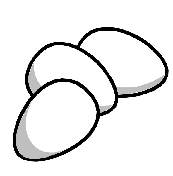 The image shows a black and white illustration of two hands holding up an object that resembles a piece of bread with holes in it against a dark background; there is no text present within this small clip-art image, which focuses on these objects without any additional context or setting provided by the art style.