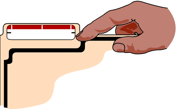 The image shows a hand holding an object that resembles a cigarette lighter with its thumb on top of it over what appears to be a lit candle flame in front of two candlesticks placed side by side, suggesting a scene related to lighting something up or performing some sort of ritualistic action.