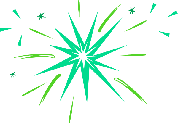 The image shows a black background with colorful fireworks exploding above it; there is no text present on this clip-art graphic.