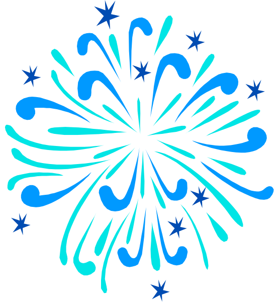 The image shows a fireworks display with blue swirls against a black background on the left side of an infographic that has text "10" in white font at its bottom right corner.