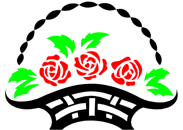 The image shows a bouquet of red roses with green leaves on either side against a black background.