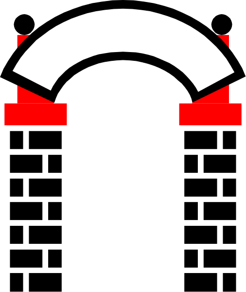 The image shows a black silhouette of an object with red highlights against a white background on what appears to be a digital display screen.
