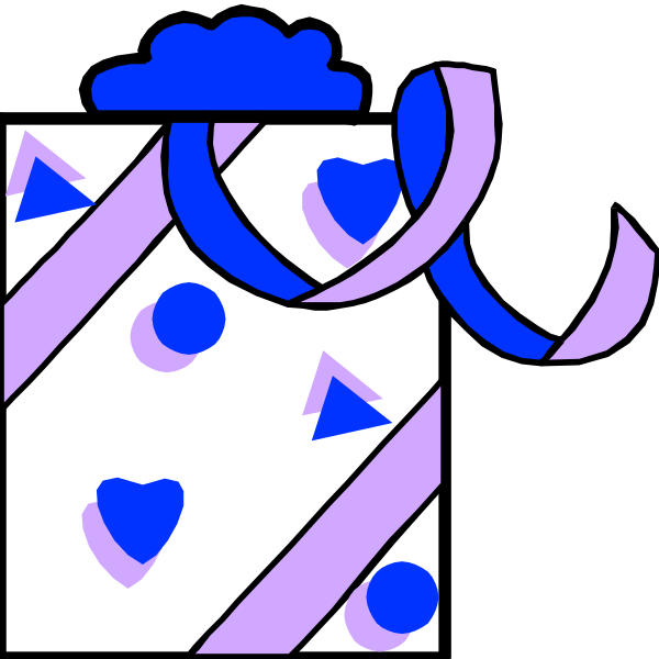 The image shows a blue ribbon with white hearts on it being blown by wind represented as two swirling lines of different shades of blue in an abstract design that resembles clouds against a black background.