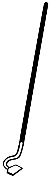 The image shows a black and white pixelated representation of an object with multiple segments connected together vertically against a gray background.