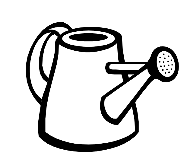 The black and white illustration shows a teapot with its spout open on top of an oven mit, suggesting that it is being used to pour water into something else off-screen.
