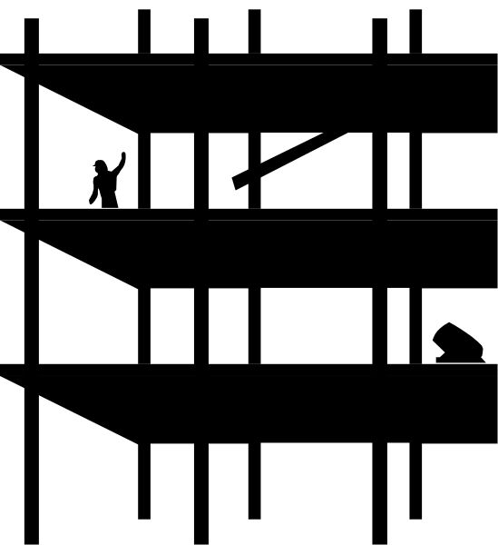 The image shows a black screen with two contrasting images: on top, there is an abstract pattern of diagonal lines; below it, another section displays what appears to be a photographic scene featuring trees in various shades of green and brown against a darker background that could represent either sky or foliage.