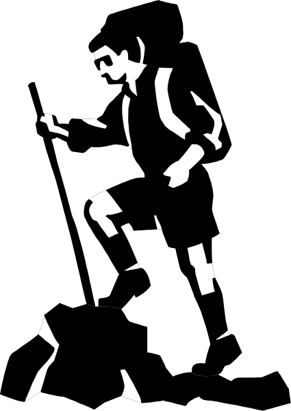 The black and white silhouette of a person playing an instrument with their back to us against a dark background.