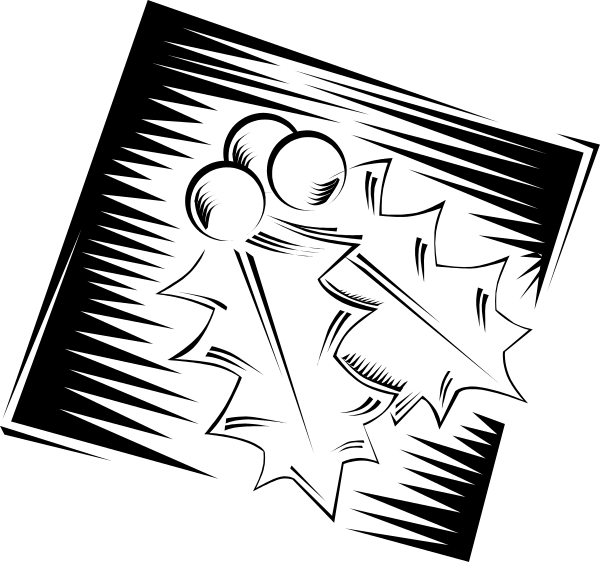 The black and white photo shows a simple line drawing of two rectangles with rounded corners connected by straight lines to form an abstract shape resembling a stylized letter 't'.