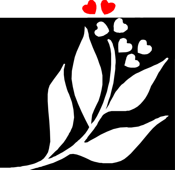 The black background of a computer screen displays two red hearts floating above it with no other discernible elements present.
