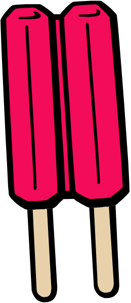 The image shows a pair of red lollipops with black dots for eyes on them against a gray background.