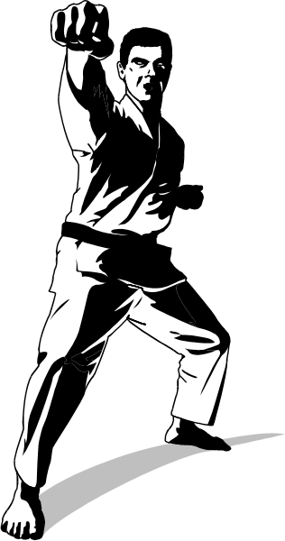 The black and white illustration shows a man with his arms outstretched as if he is flying through space against an unseen backdrop.