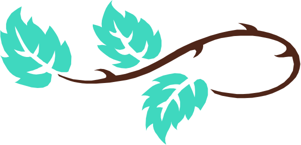The image shows a stylized graphic of leaves with red outlines forming an elegant swirl pattern on what appears to be a dark background.