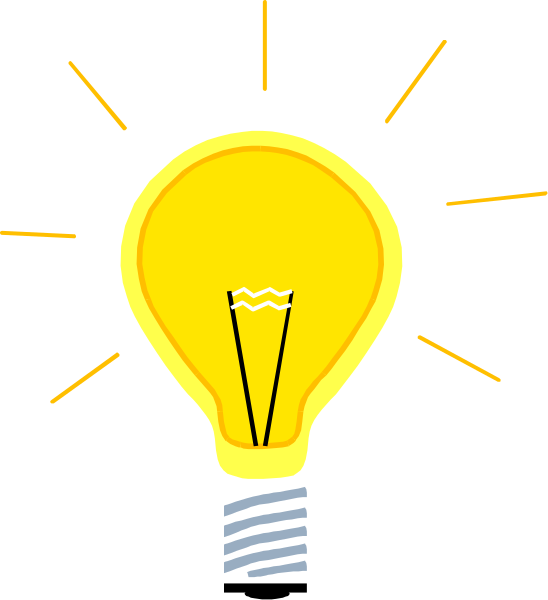 The image shows a light bulb with an idea symbol inside it against a black background on top of which there is yellow text that reads "idea."